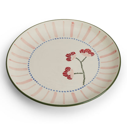 VM Ceramic Handpainted Dinner Plate, Multicolor