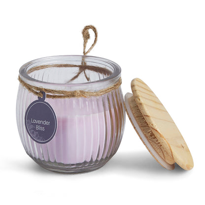 Aromatic Ribbed Jar Candle, Lilac