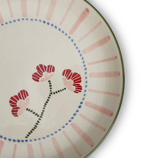 VM Ceramic Handpainted Dinner Plate, Multicolor