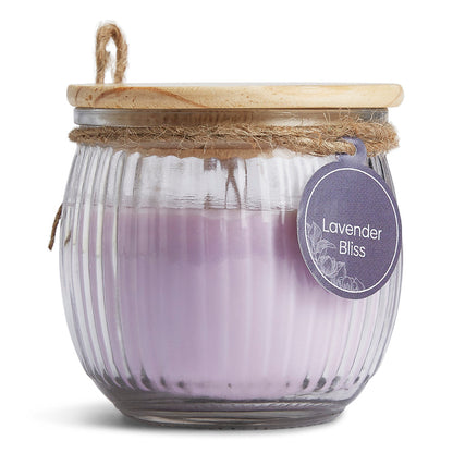 Aromatic Ribbed Jar Candle, Lilac