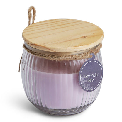 Aromatic Ribbed Jar Candle, Lilac