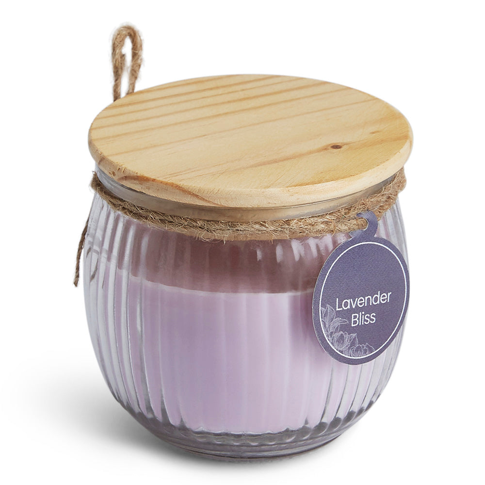 Aromatic Ribbed Jar Candle, Ivory