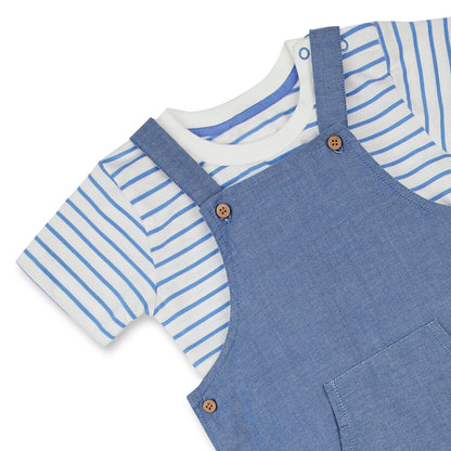 Boy Blue Dungaree with Tee 6-24 Months