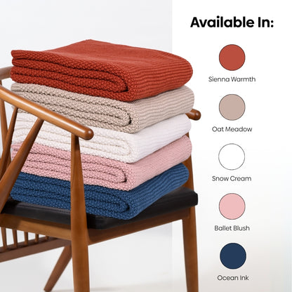 Sienna Warmth Knitted Throw, Burnt Orange