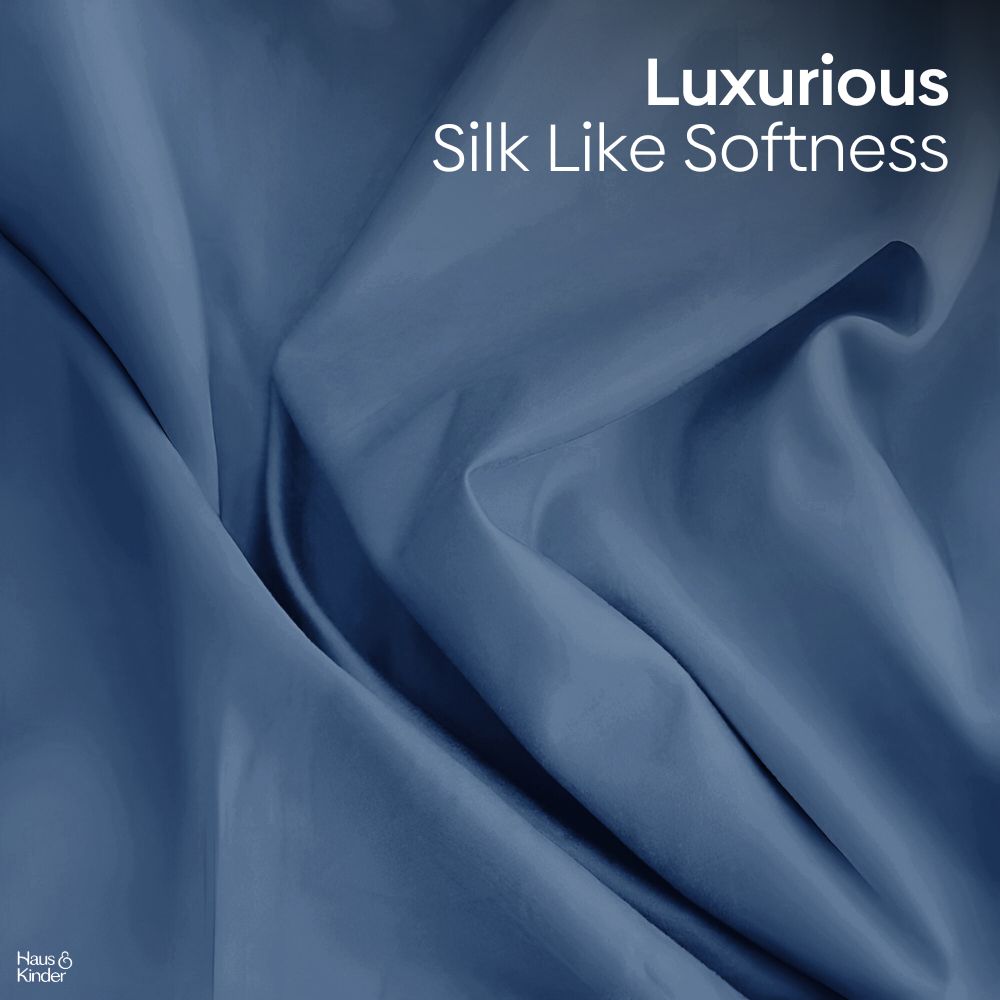 Luxury 300 TC Sateen 100% Cotton King Flat Bedsheet, Blue Haze