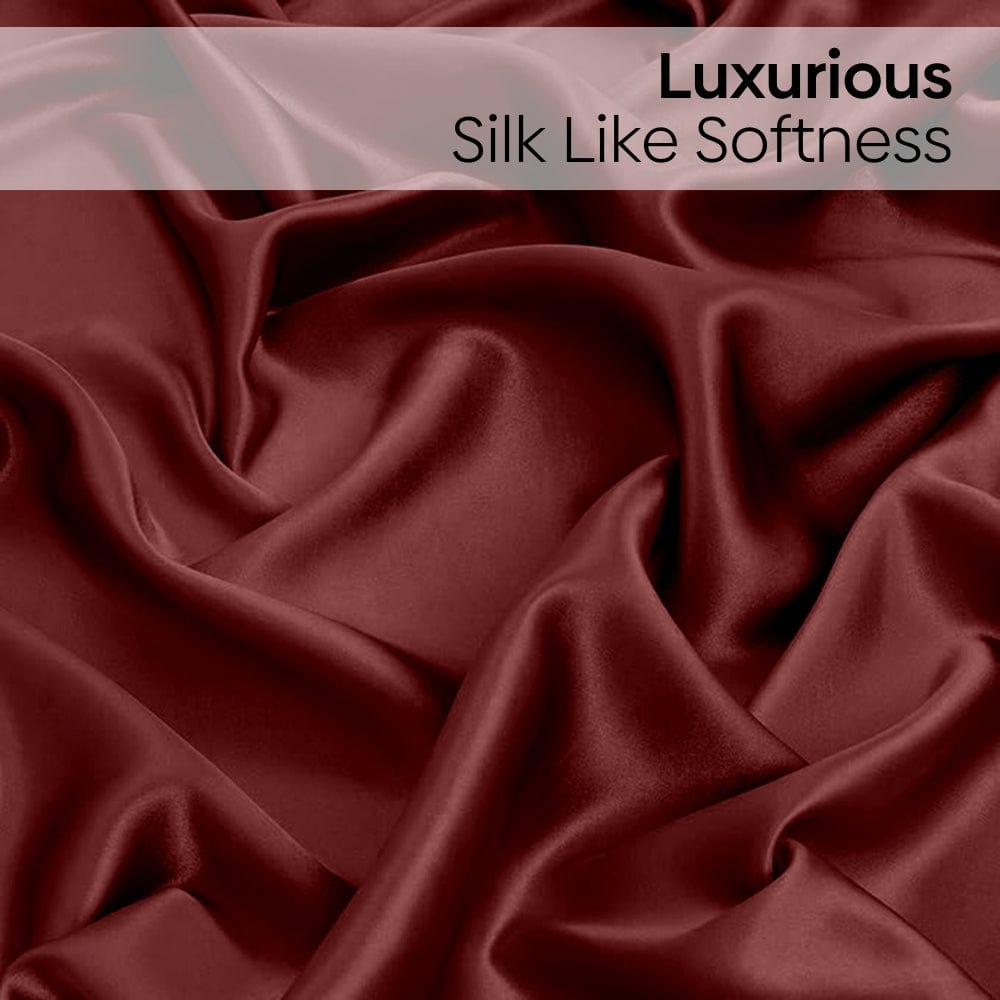 Satin Royale Crimson Velvet 300TC Satin King Bedsheet