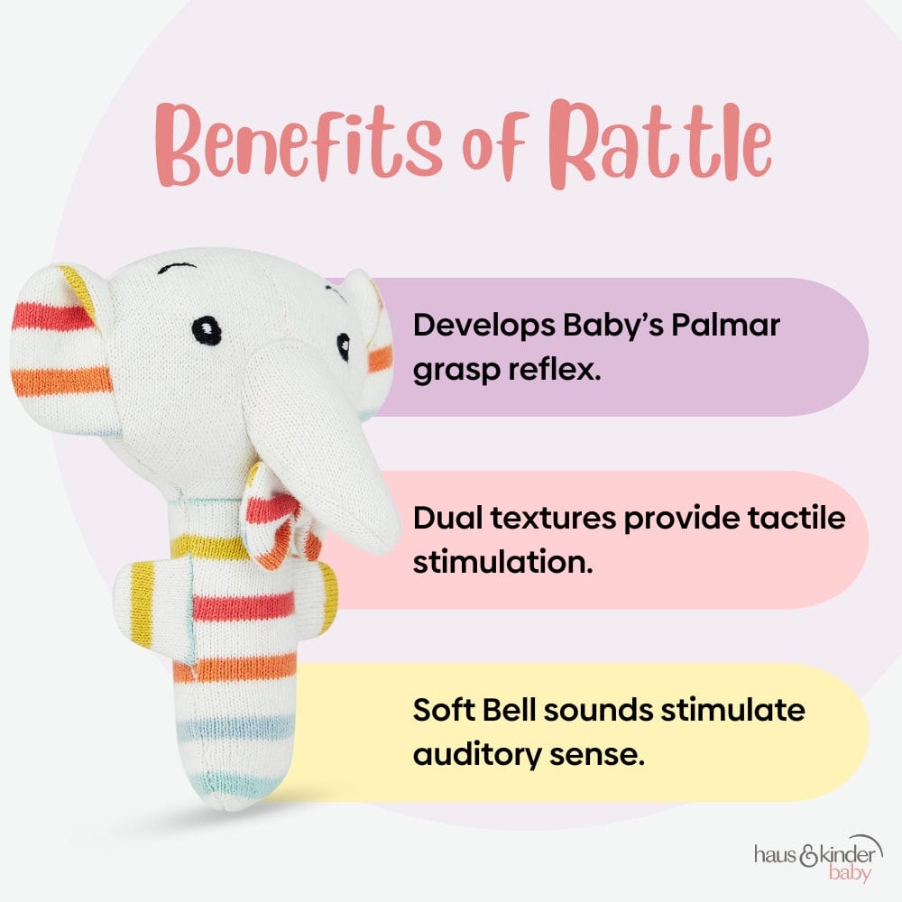 Rattle Knitted Toy, Teether Tusk