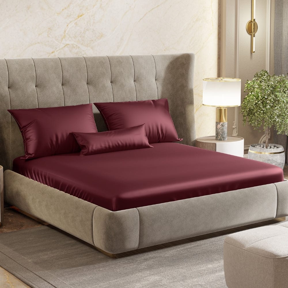 Satin Royale Crimson Velvet 300TC Satin Double Bedsheet