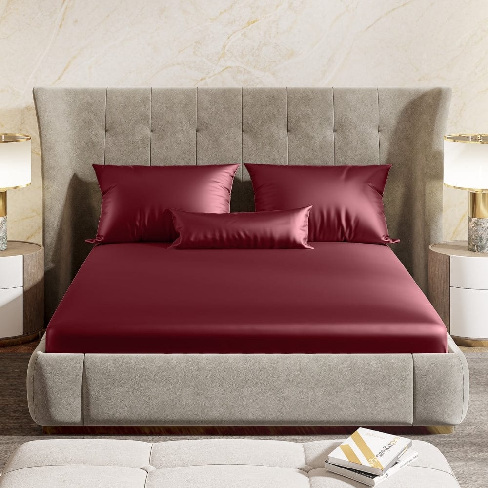 Satin Royale Crimson Velvet 300TC Satin King Bedsheet