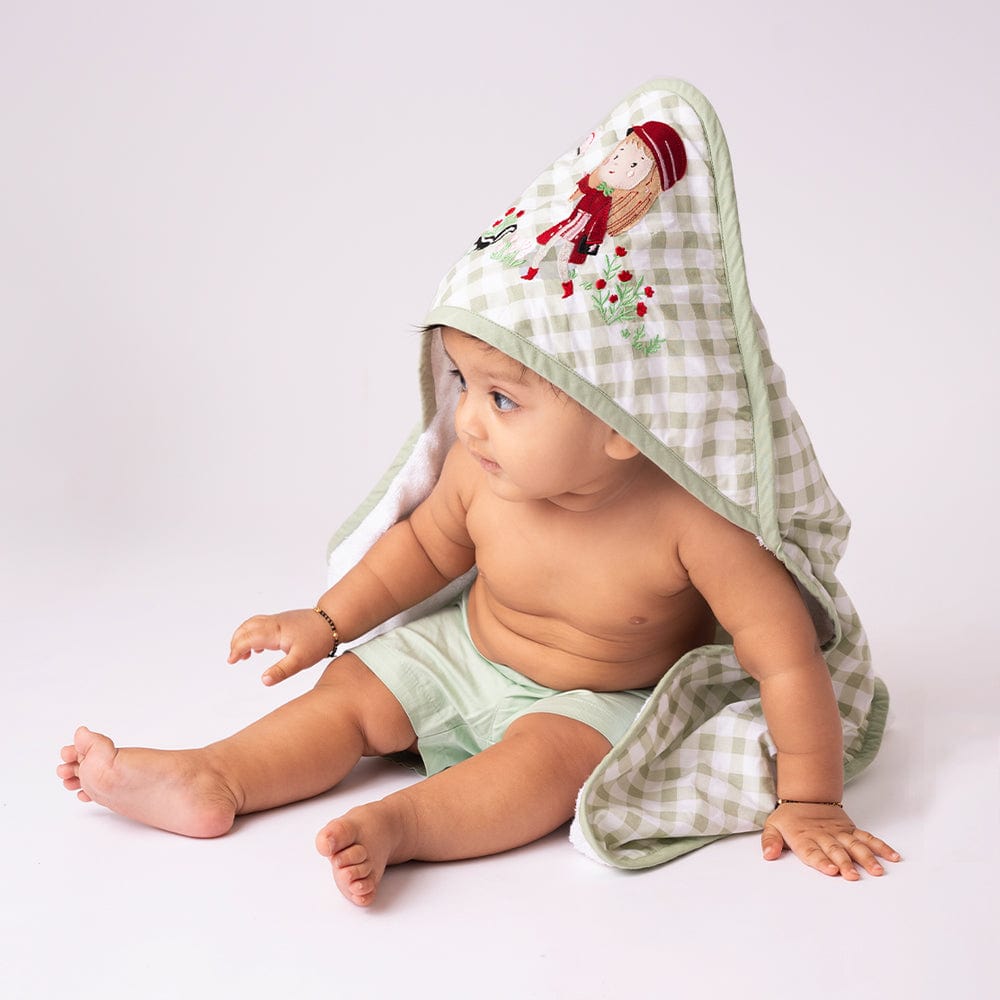 Cotton Muslin-Terry Hooded Towel - Scarlet In Paris