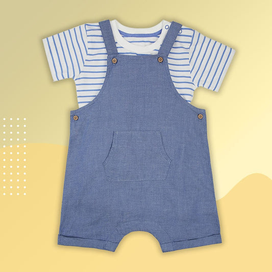 Boy Blue Dungaree with Tee 6-24 Months