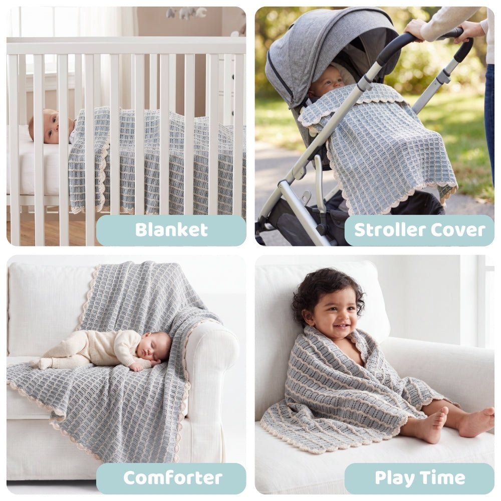 Twilight Moon Knitted Lace Blanket (0-2Y) - Swaddles and Blankets | haus & kinder