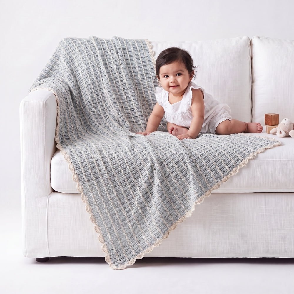 Twilight Moon Knitted Lace Blanket (0-2Y) - Swaddles and Blankets | haus & kinder