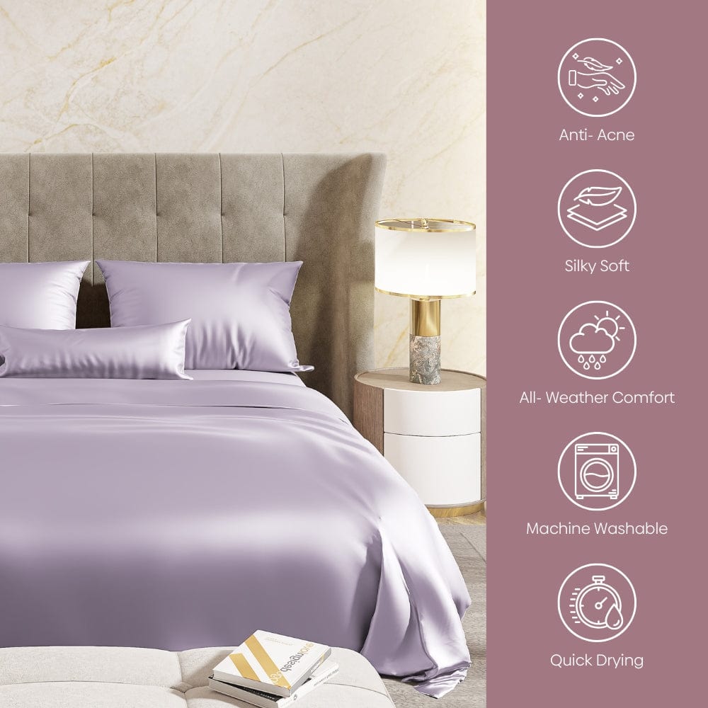 Satin Royale Serene Lilac 300TC Satin Double Bedsheet