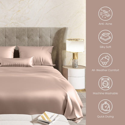 Satin Royale Golden Sand 300TC Satin Double Bedsheet