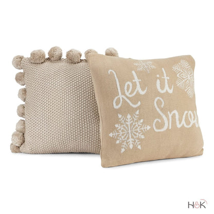 Knitted Frosted Beige Cushion Cover