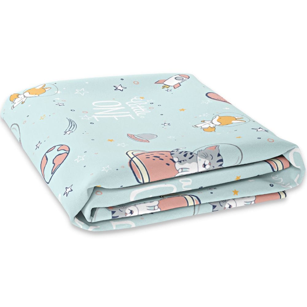 100% cotton fitted crib sheet, Pack of 1 (52*28*8Inch), Spacewalk