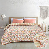 Digital Printed Ultra Soft Peach Finish Reversible Comforter, Shibui Bloom