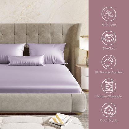 Satin Royale Serene Lilac 300TC Satin King Bedsheet