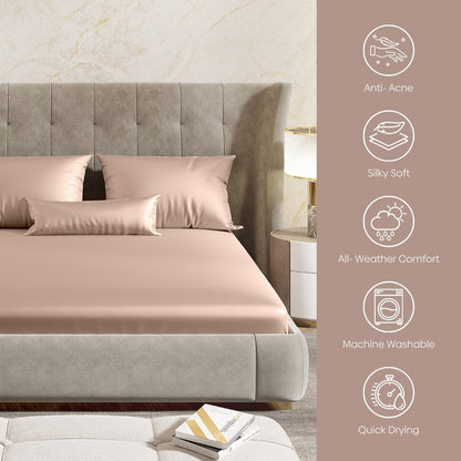 Satin Royale Golden Sand 300TC Satin Double Bedsheet