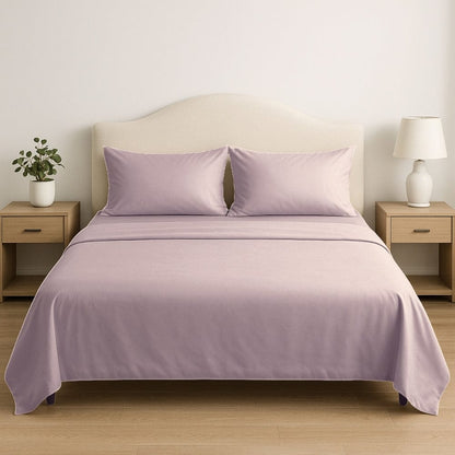 Tencel 300 TC King Flat Bedsheet- Lavender Fog