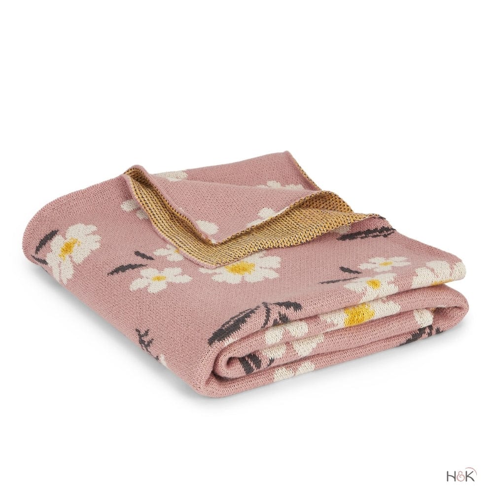 Petel Pink Cotton Knitted All Season AC Blanket