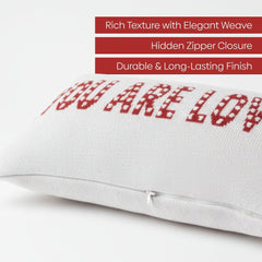 Decorative Knitted Jacquard Cushion Cover, Red - Cushion Covers | haus & kinder