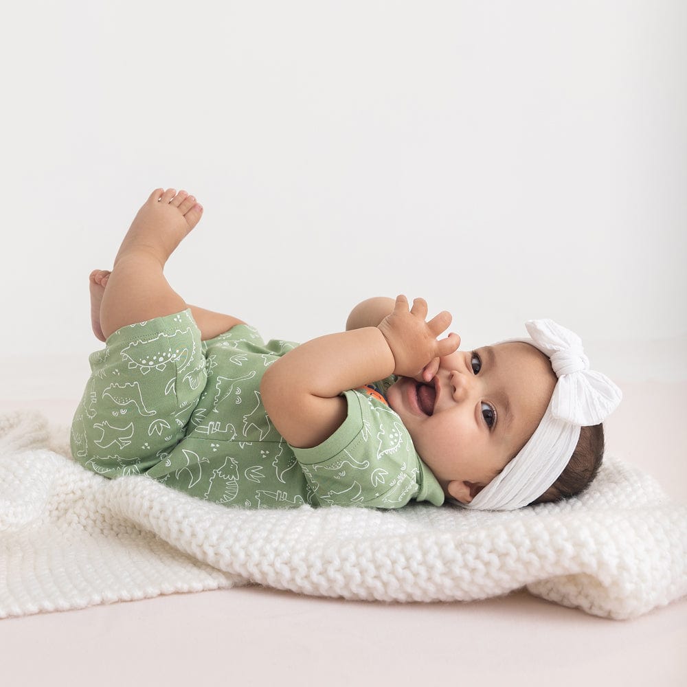 100% Cotton Half Sleeve Unisex Romper Green