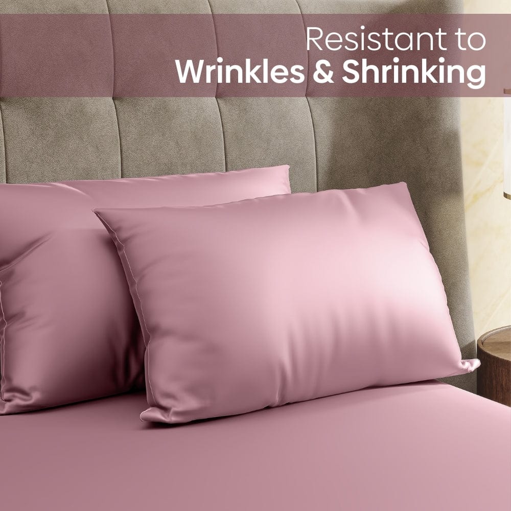 Satin Royale Muted Rose 300TC Satin Double Bedsheet