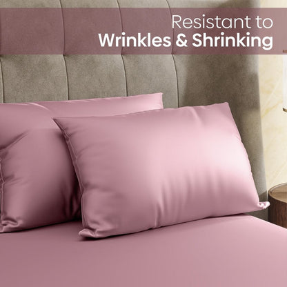 Satin Royale Muted Rose 300TC Satin Double Bedsheet