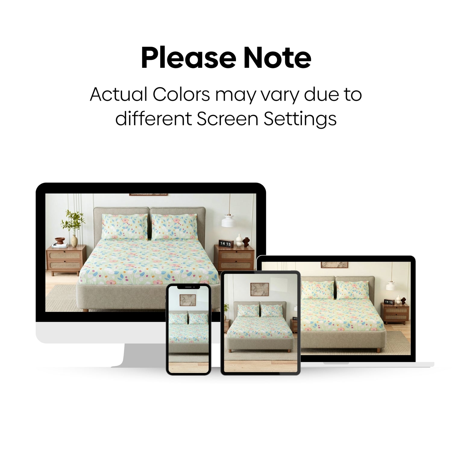 Bloomfield Dawn Combed Cotton Double Fitted Bedsheet, 186 TC