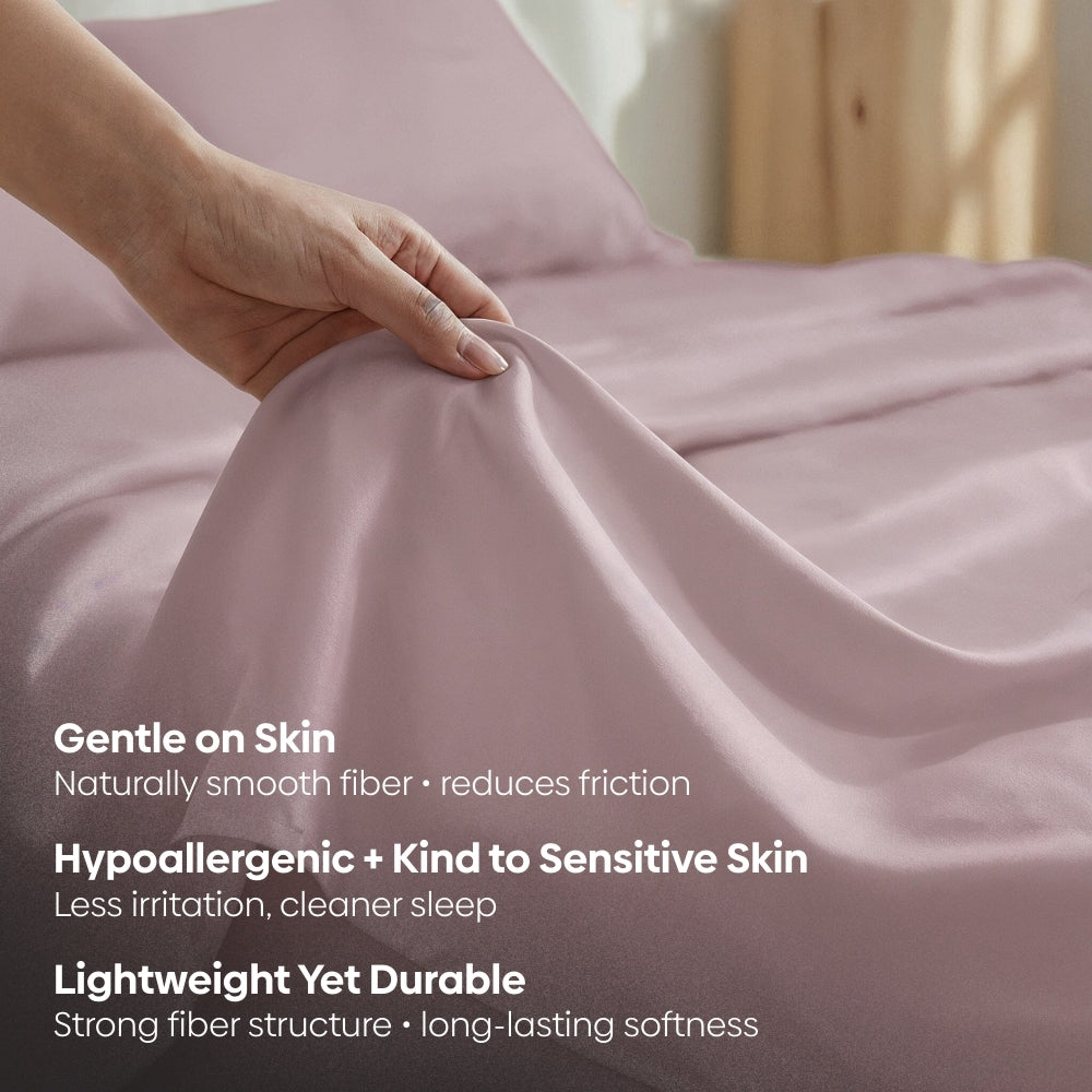 Tencel 300 TC King Flat Bedsheet- Lavender Fog