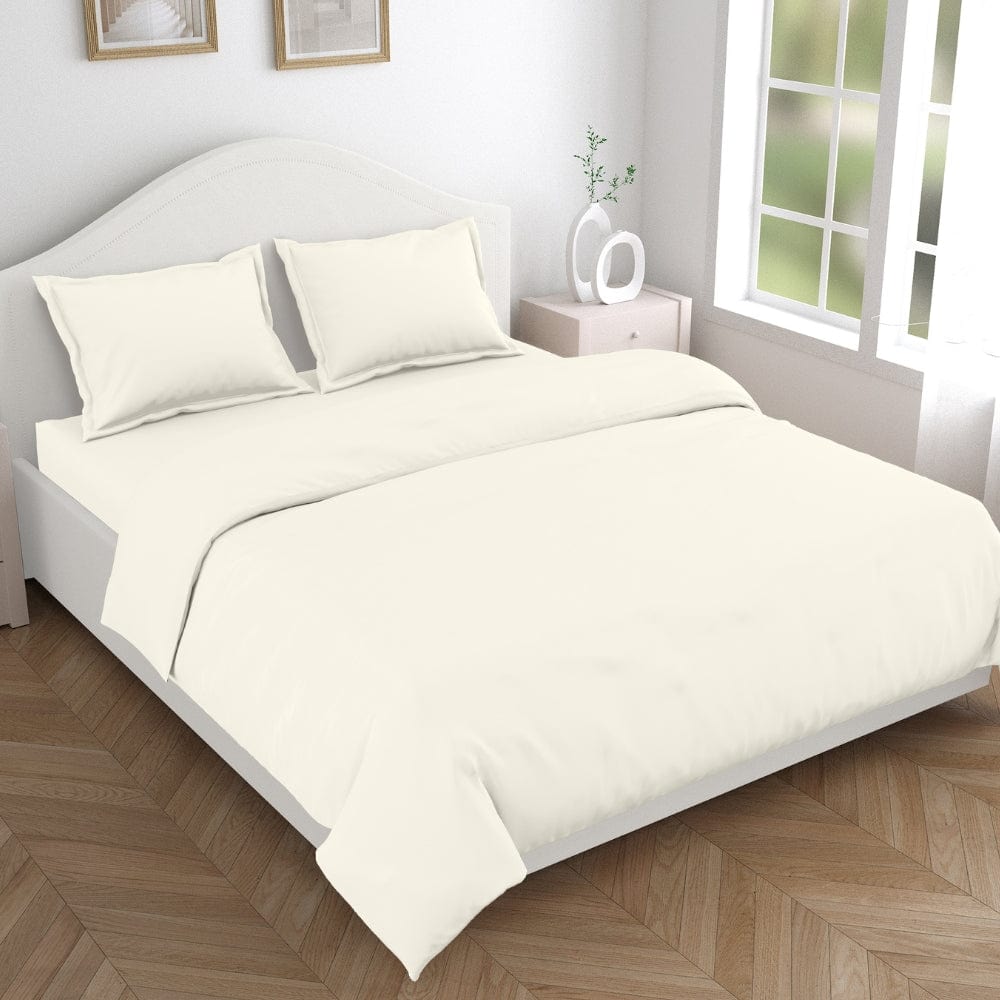 Ivory 100% Cotton Bedsheet, 300 TC