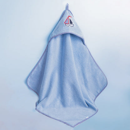 Baby Ship Hooded Towel - Blue