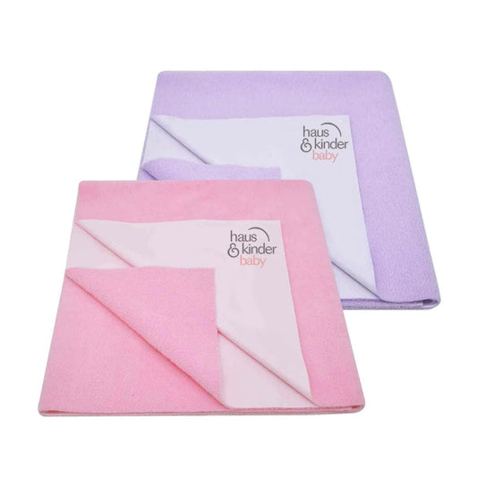 Waterproof Quick Dry Sheet for Baby, Lilac & Pink, Pack of 2