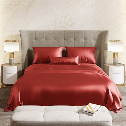 Satin Royale Scarlet Desire Red 300TC Satin Double Bedsheet