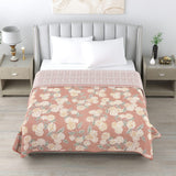 Digital Printed Ultra Soft Peach Finish Reversible Dohar, Hydrangea Mist, Peach