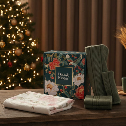 Celebration Gift Set of 7- Bed Sheet & Towel Set, Pink