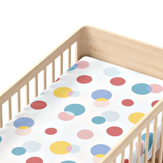 100% cotton flat crib sheet, Pack of 1 (120*180CM), Polka dots