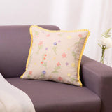 Embroidered Decorative Cushion Cover, Meadow Whimsy