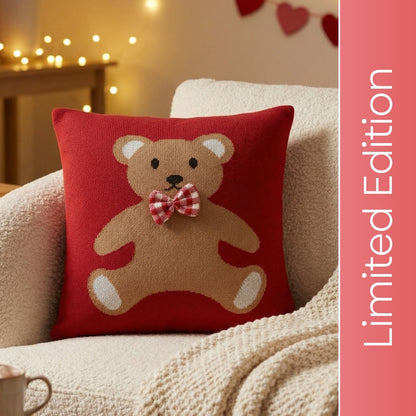 Knitted Jacquard Decorative Red Cushion Cover