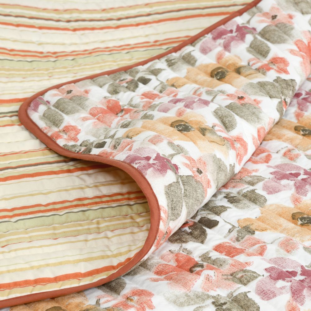 Digital Printed Ultra Soft Peach Finish Reversible Comforter, Shibui Bloom