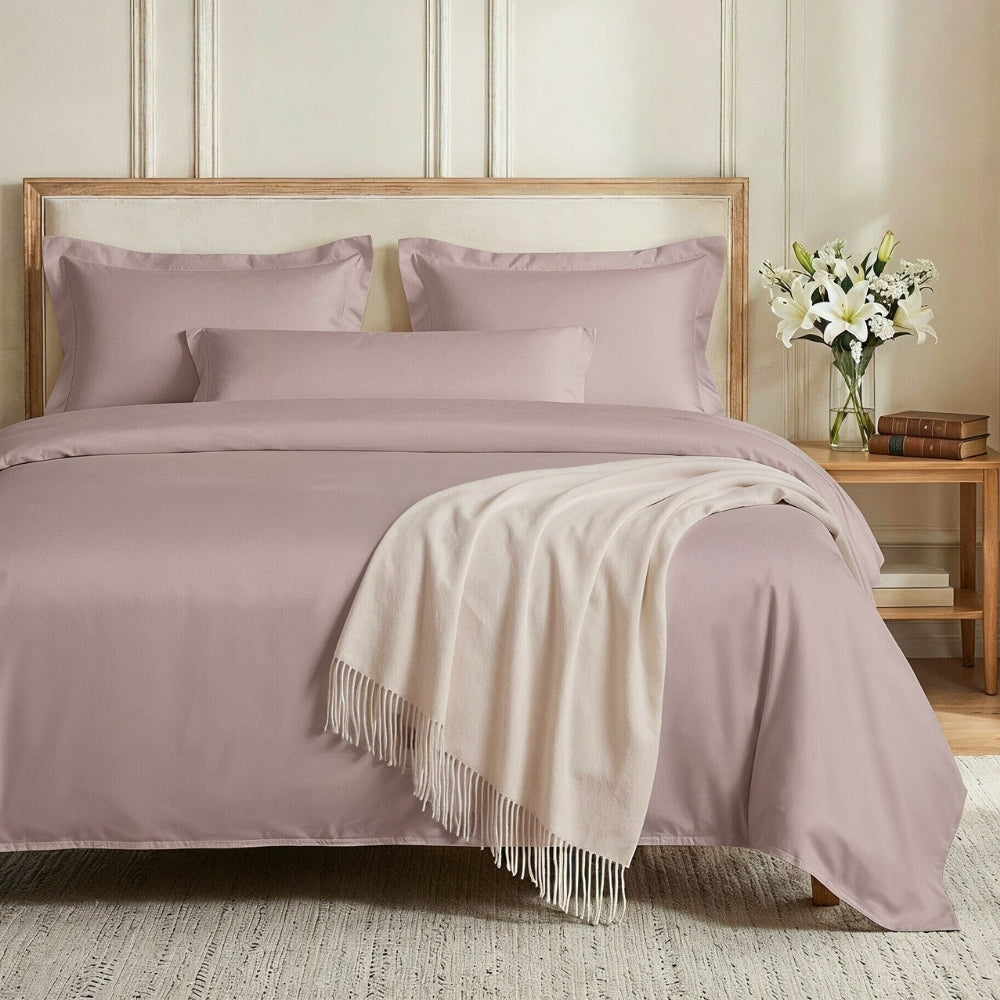 Tencel 300 TC King Flat Bedsheet- Lavender Fog