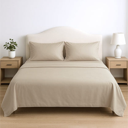 Tencel 300 TC King Flat Bedsheet- Sandstone Calm