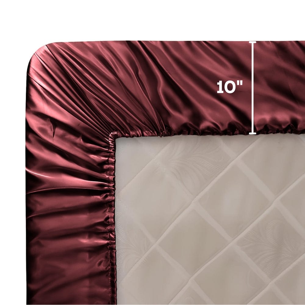 Satin Royale Crimson Velvet 300TC Satin Double Bedsheet