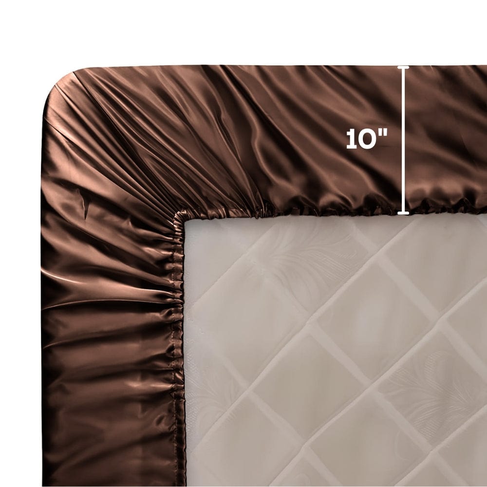 Satin Royale Mocha Velvet 300TC Satin Double Bedsheet - Bedsheets | haus & kinder