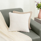 Knitted Decorative Bubble knit Cushion Cover, Ivory