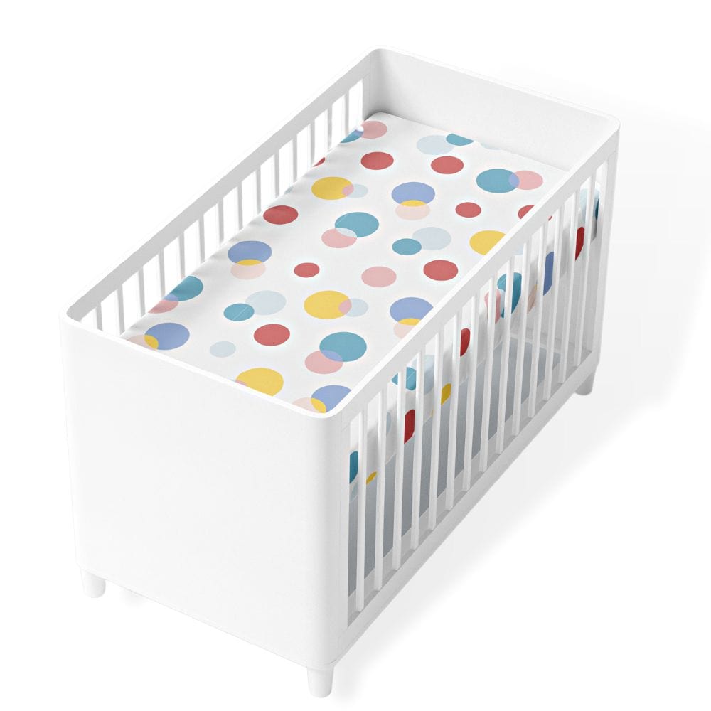 100% cotton flat crib sheet, Pack of 1 (120*180CM), Polka dots
