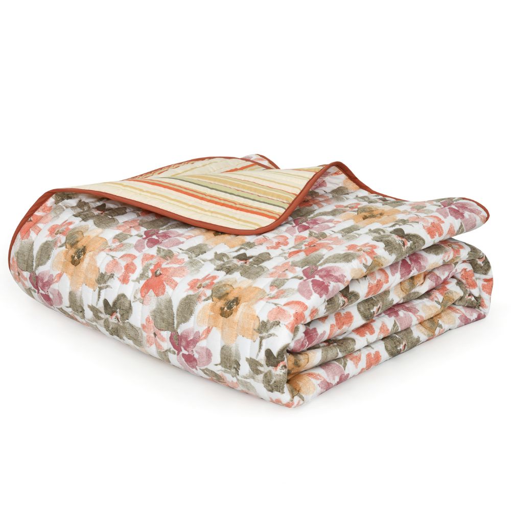 Digital Printed Ultra Soft Peach Finish Reversible Comforter, Shibui Bloom