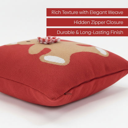 Knitted Jacquard Decorative Red Cushion Cover